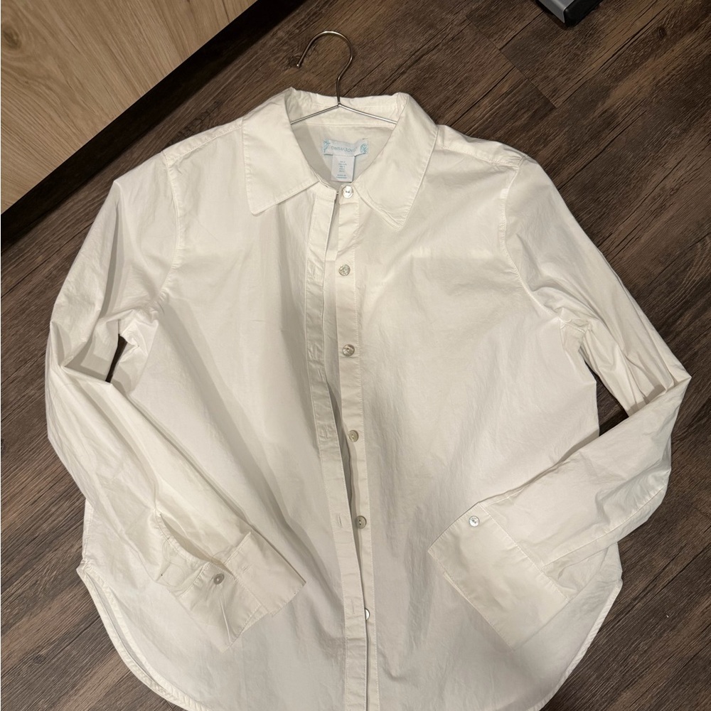 Cynthia Rowley White Button-Up Shirt L